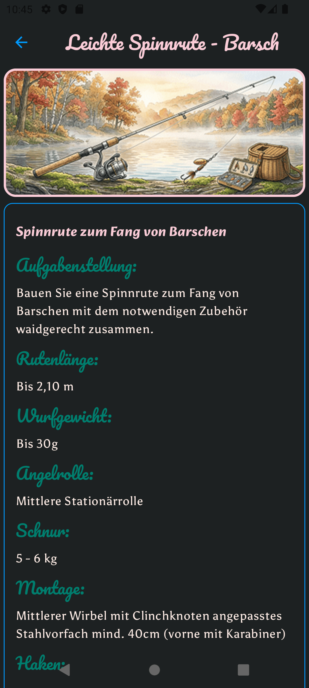 Angelrute – Leichte Spinnrute